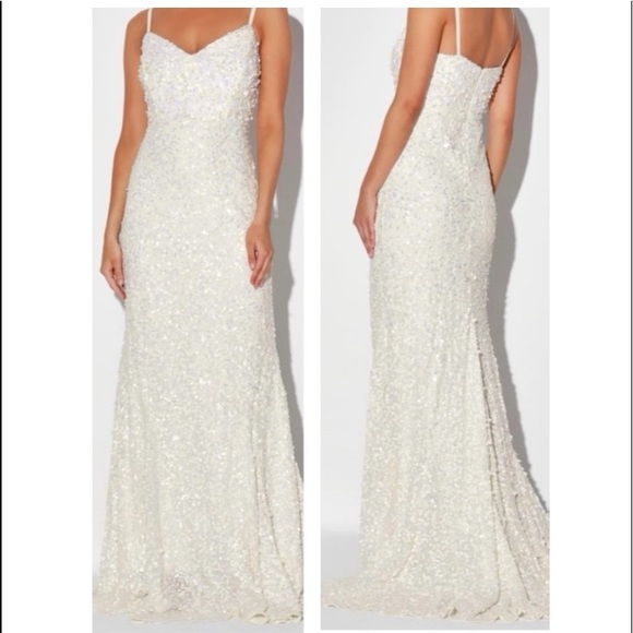 Lulus At Last White Sequin Mermaid Maxi Dress - Picture 3 of 17